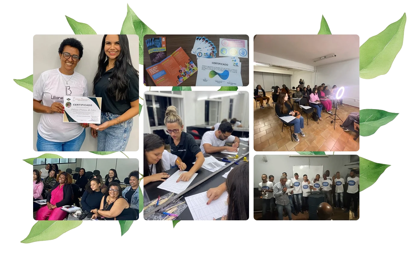 Mosaico de fotos das atividades do Instituto NEXA